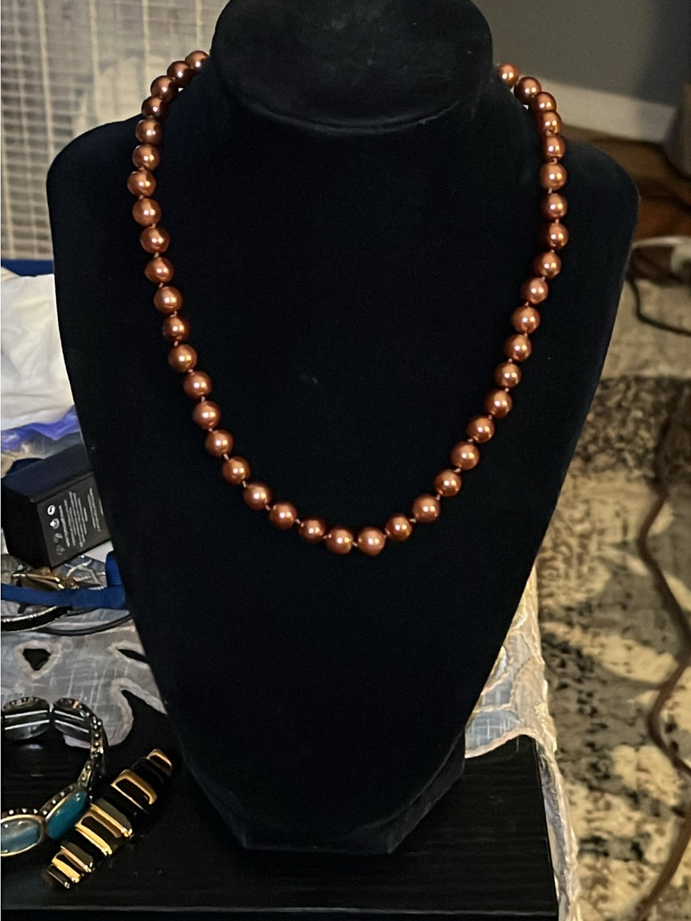 Joan Rivers Warm Copper Pearl Necklace